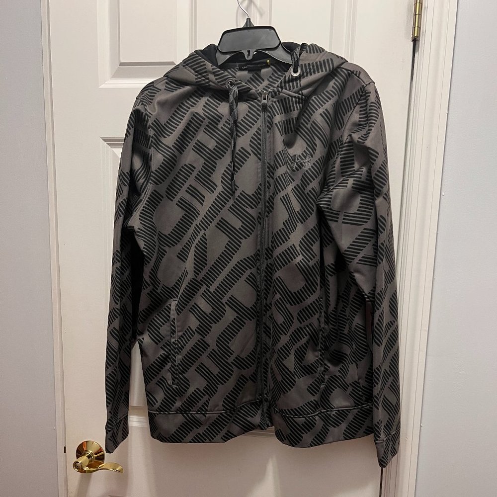 Under Armour large loose full zip hooded sweatshirt all over print